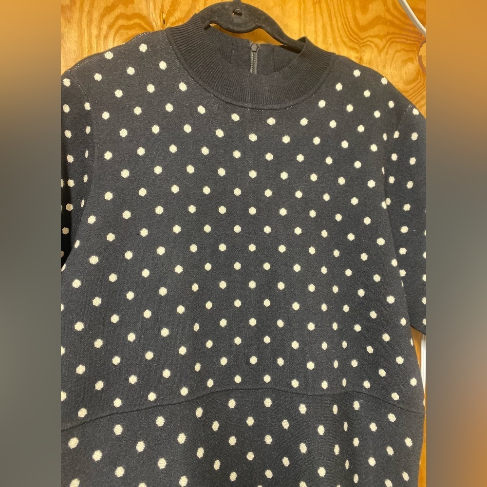 Rachel by Rachel Roy Sweater Dress-Black/White Polka Dot 1X - Picture 8 of 12